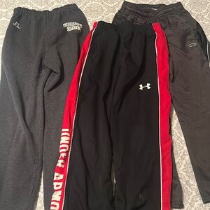 Boys YM pants. Russell, Under Armour, Champion.